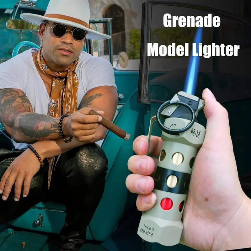 Windproof personalized lighter creative cigar moxibustion outdoor barbecue dedicated - 图片 6